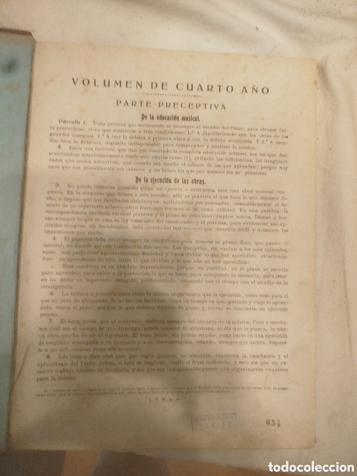 Partituras musicales: Libro partituras de piano escuela de piano antiguo
