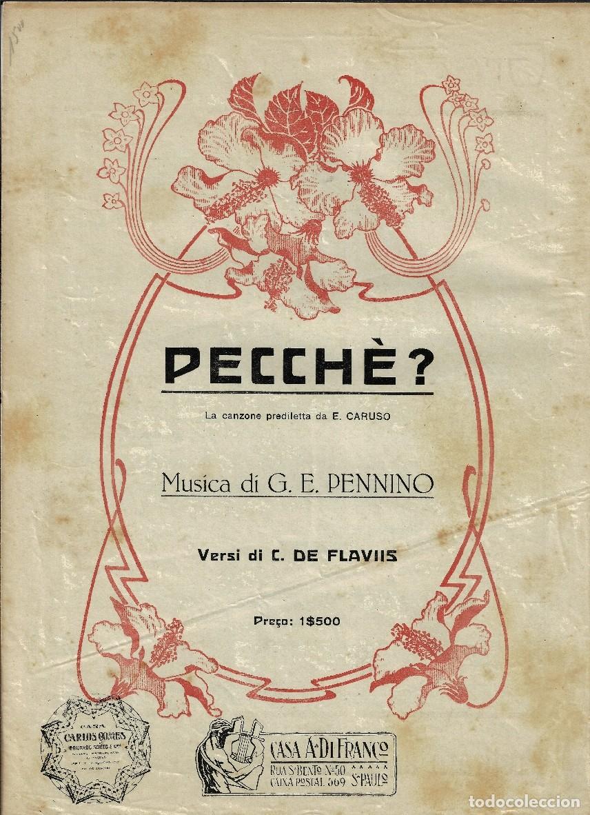 Partituras musicales: Partitura antigua &rdquo;Pecch&egrave;?&rdquo; (1913) - Casa A. Di Franco (Raridad)