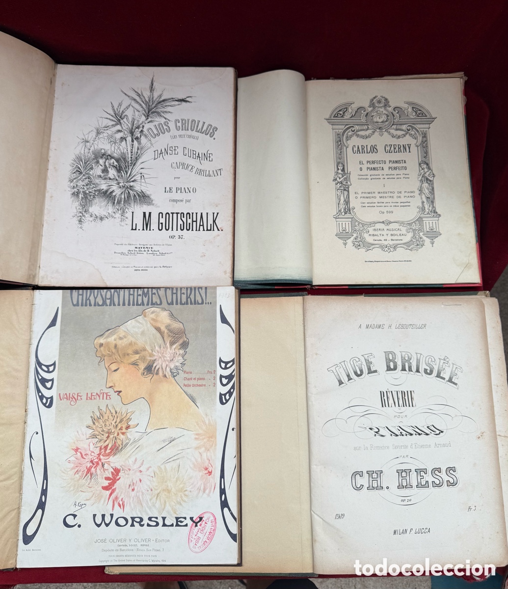 Partitions Musicales: Lote de 4 libros con partituras antiguas de piano!