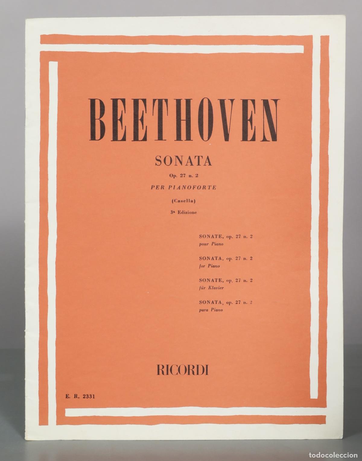 Partitions Musicales: PARTITURA. Sonata Op. 27 n. 2 - Ludwig van Beethoven - Ricordi