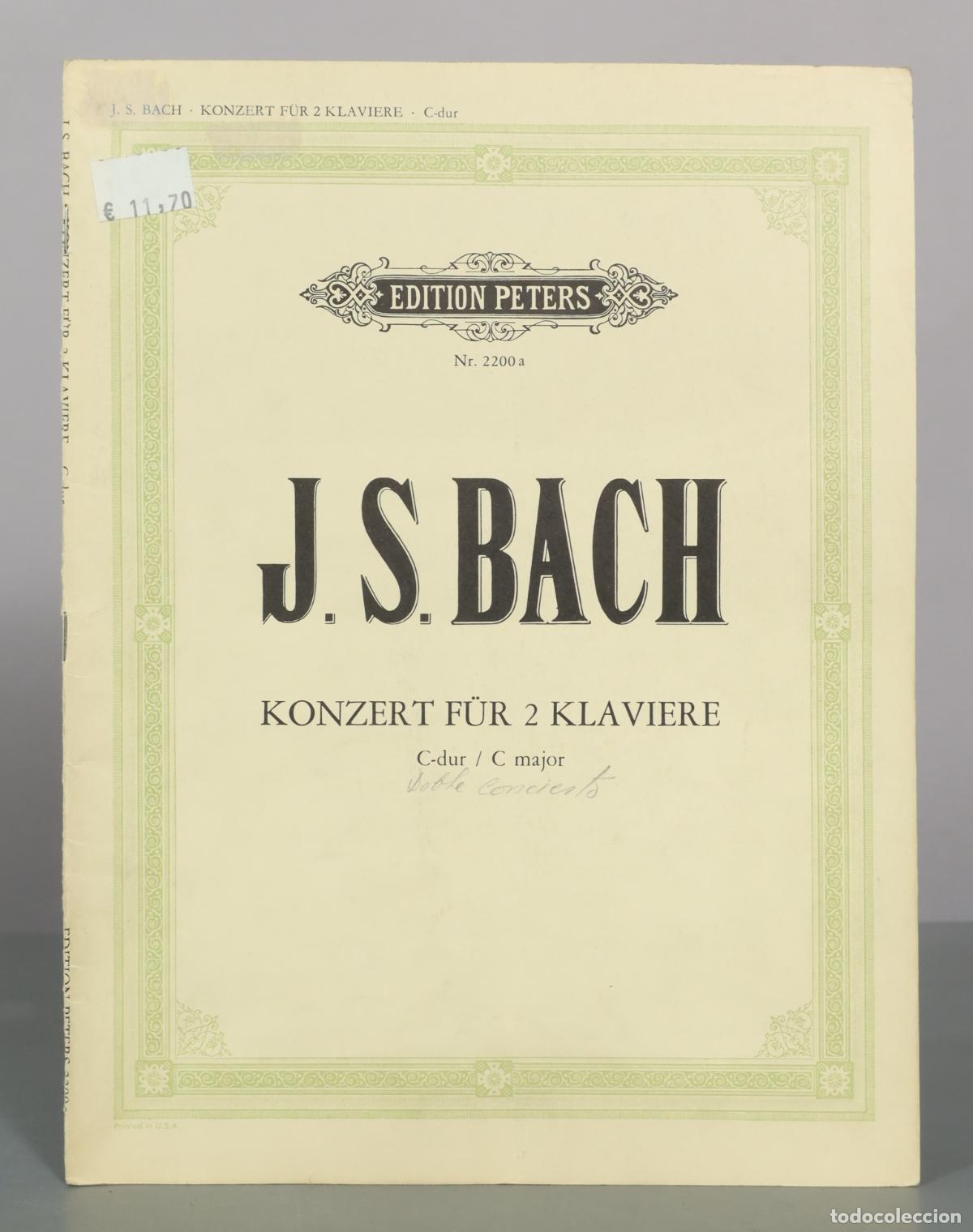 Partituras musicales: PARTITURA. Konzert f&uuml;r 2 Klaviere C-dur - J. S. Bach - Edition Peters