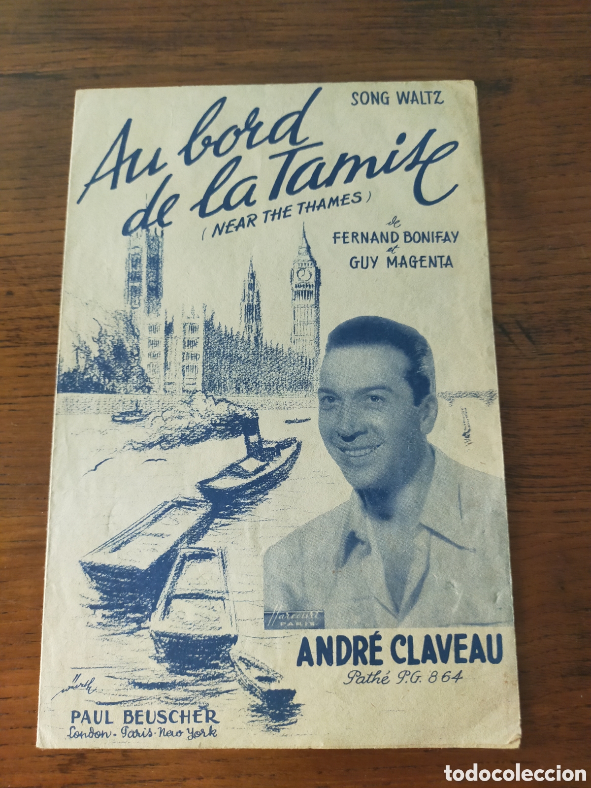 Partitions Musicales: Partitura Au bord de la Tamise, Andr&eacute; Claveau