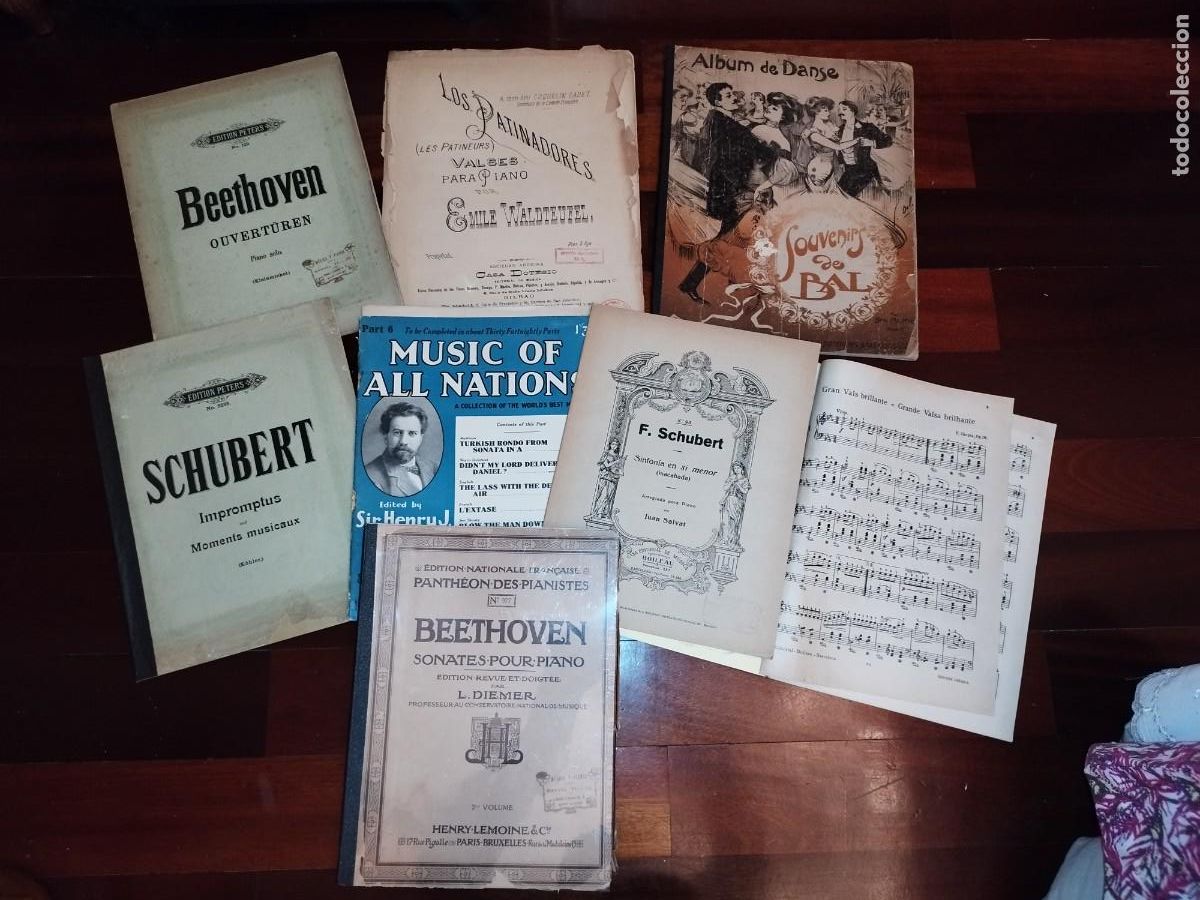 Partituras musicales: Lote Partituras para Piano, Schubert, Beethoven