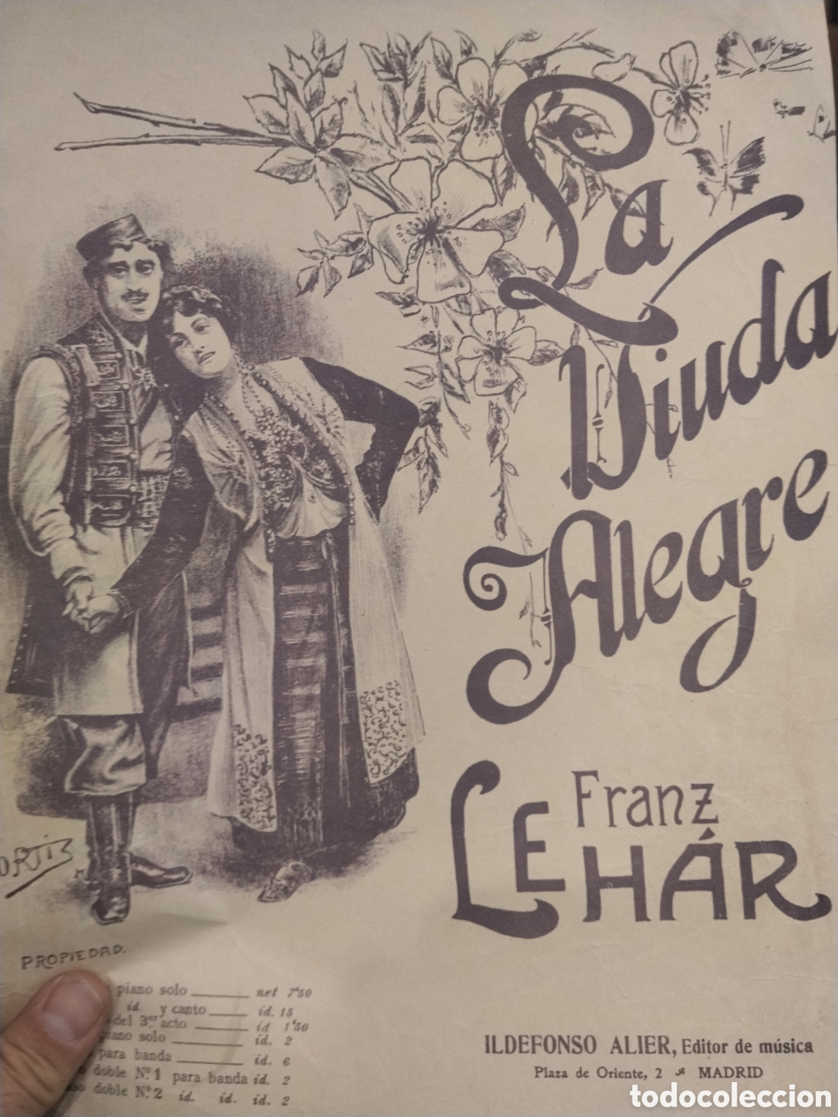Partituras musicales: Partitura. La viuda alegre. Franz Lehar