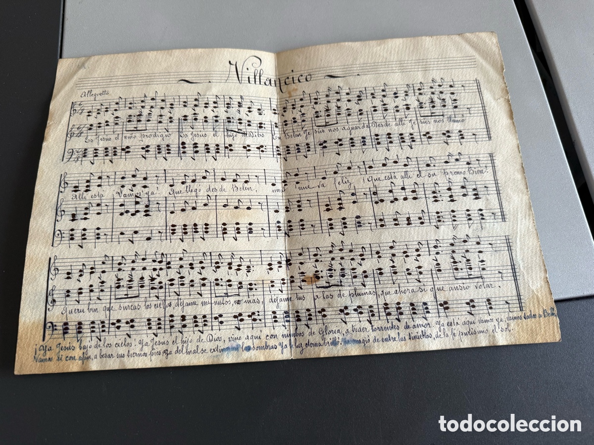 Partituras musicales: Partitura VILLANCICO. MANUSCRITA