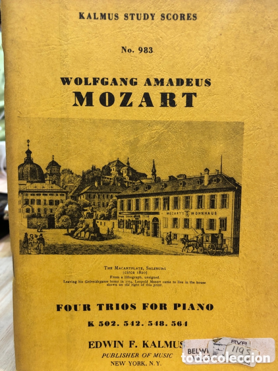 Partituras musicais: Wolfgang Amadeus Mozart. Four Trios for Piano