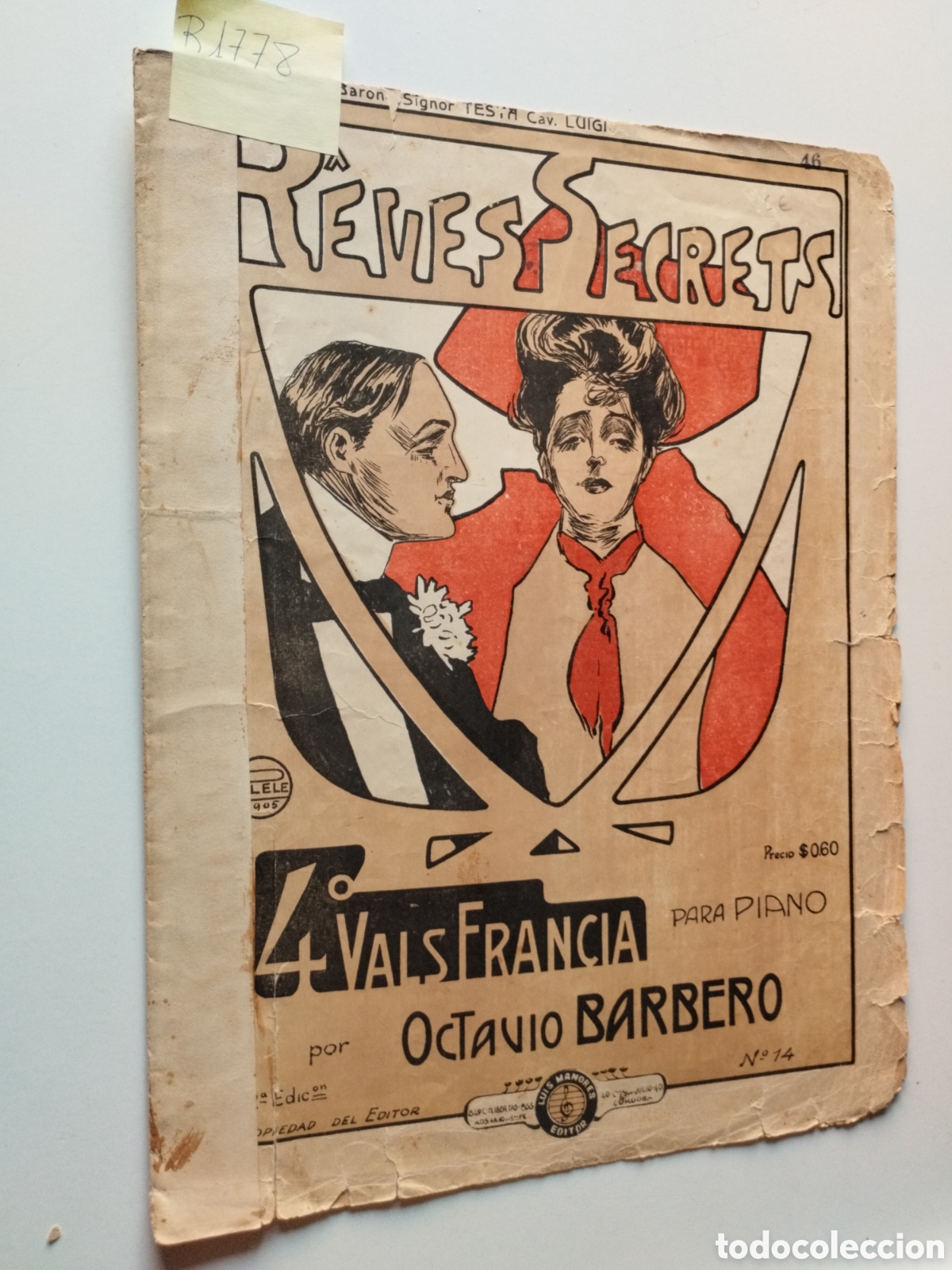 Partituras musicales: R&Ecirc;VES SECRETS. 40 VALS FRANCIA.OCTAVIO BARBERO.PARA PIANO.190534x26;pp.8