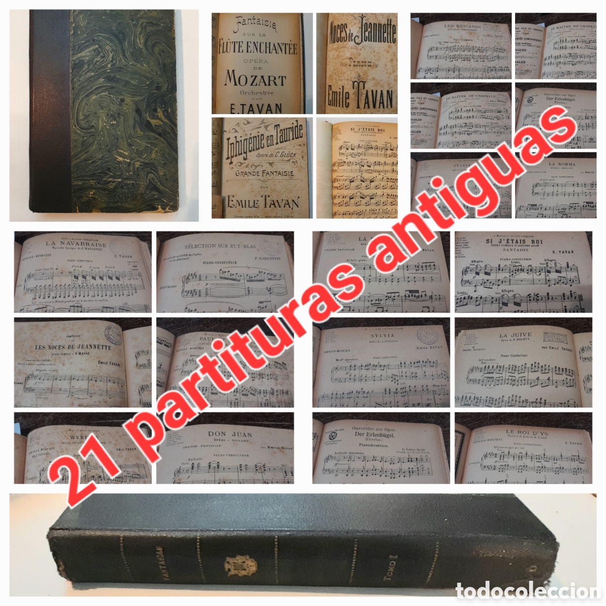 Partituras musicales: 21 partituras antiguas para piano. Fantas&iacute;as sobre Mozart, Bellini, Gl&uuml;ck, Adam, Paer, Hal&eacute;vy, etc.3