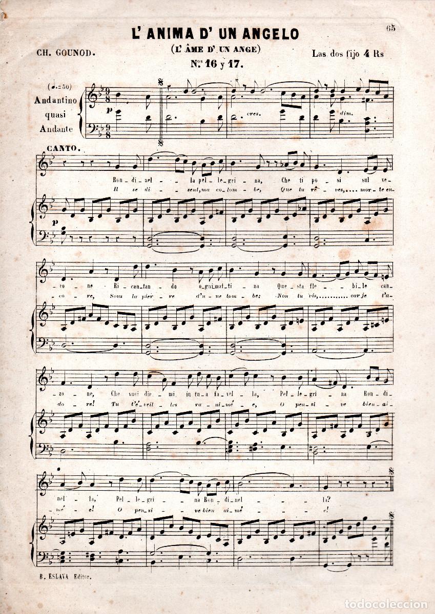 Partitions Musicales: [Partitura]. L'anima d'un angelo. (L'ame d'un ange).