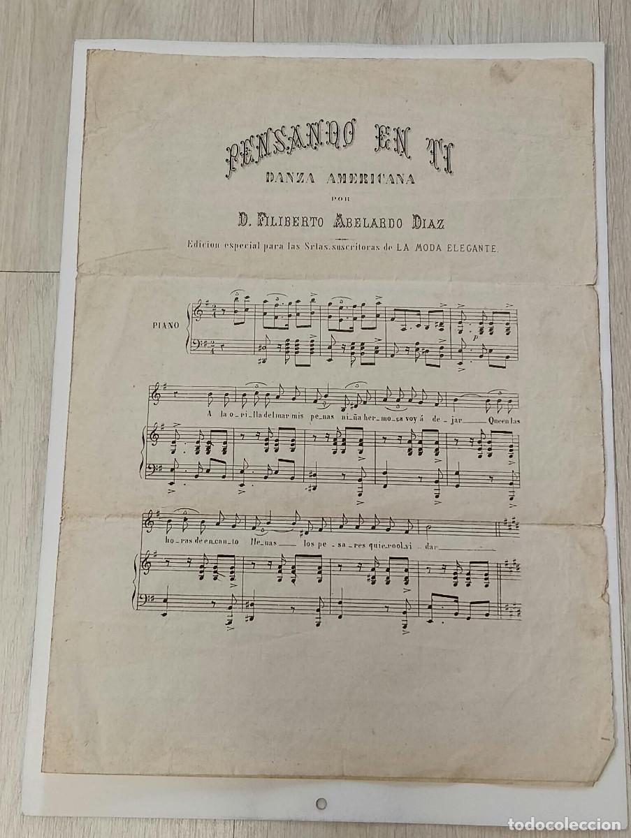 Musical scores: [Partitura] Pensando en ti. Danza americana por Filiberto Abelardo D&iacute;az.