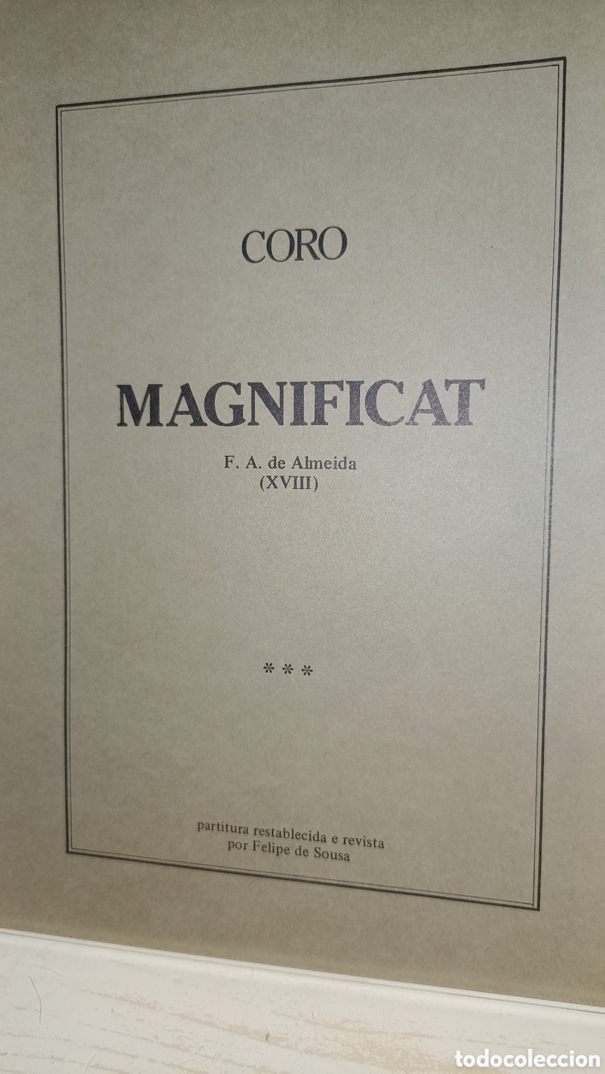 Partituras musicales: Partitura Coro: Magnificat - F. A. de Almeida (S. XVIII) - Rev. Felipe de Sousa