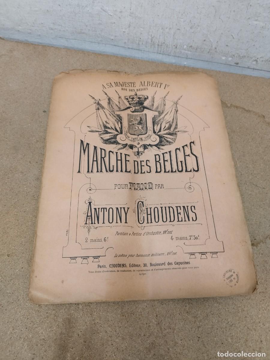 Partituren: Antigua partitura. Marche des Belges. Anthony Choudens.