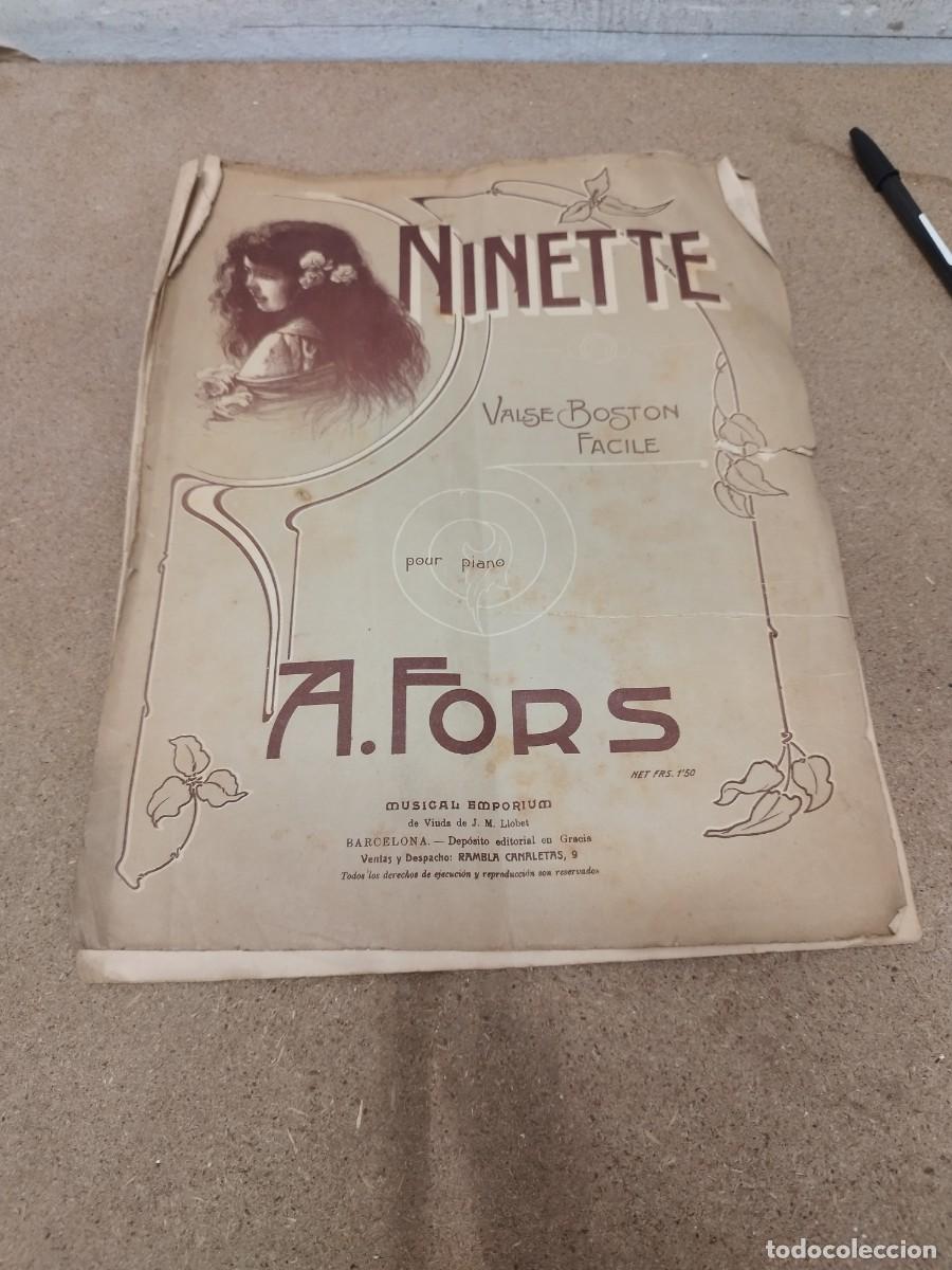 Partituren: Antigua partitura. Ninette Valse Boston. Para piano A. Fors Barcelona.