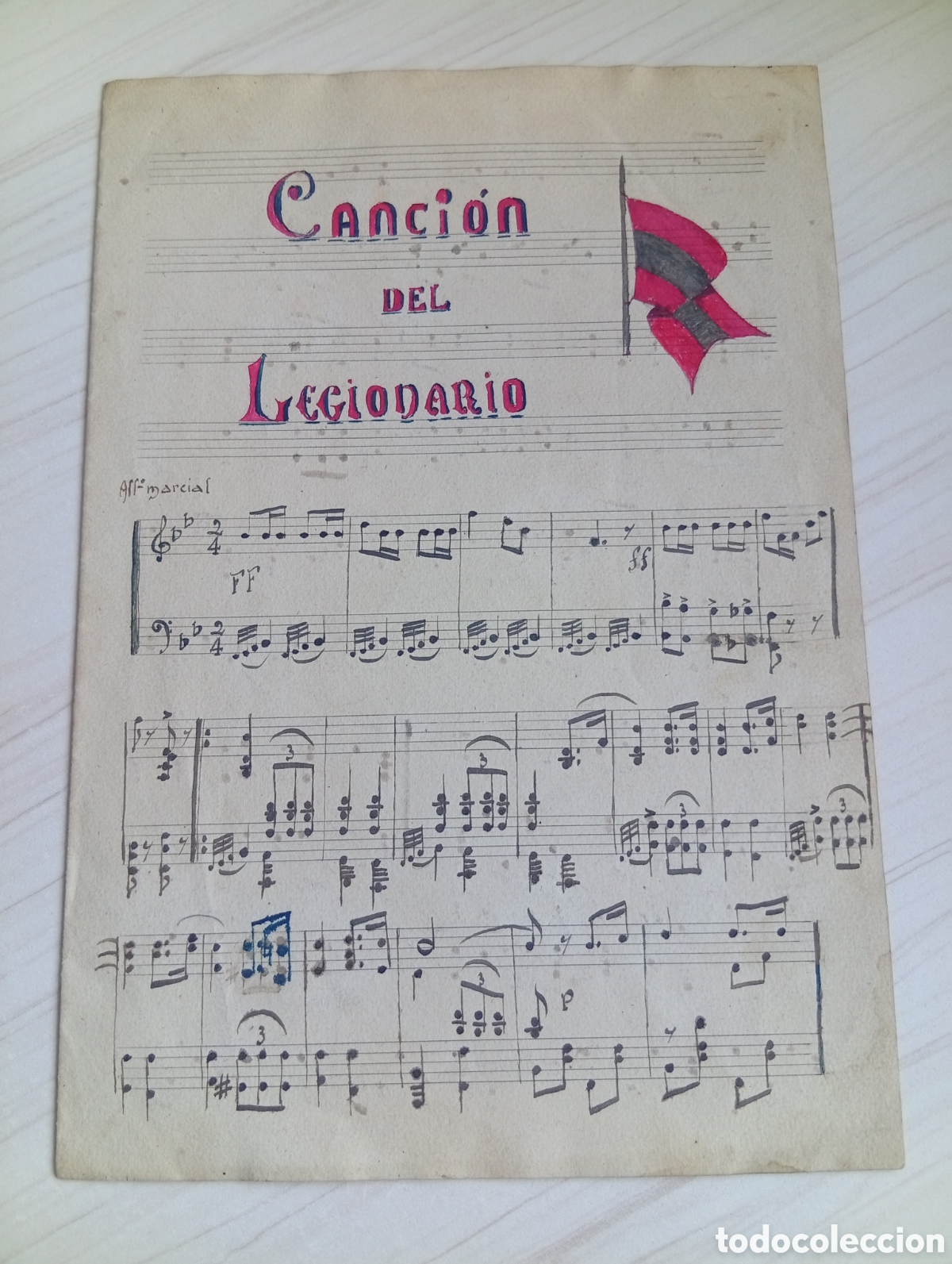 Partituras musicales: Canci&oacute;n del Legionario
