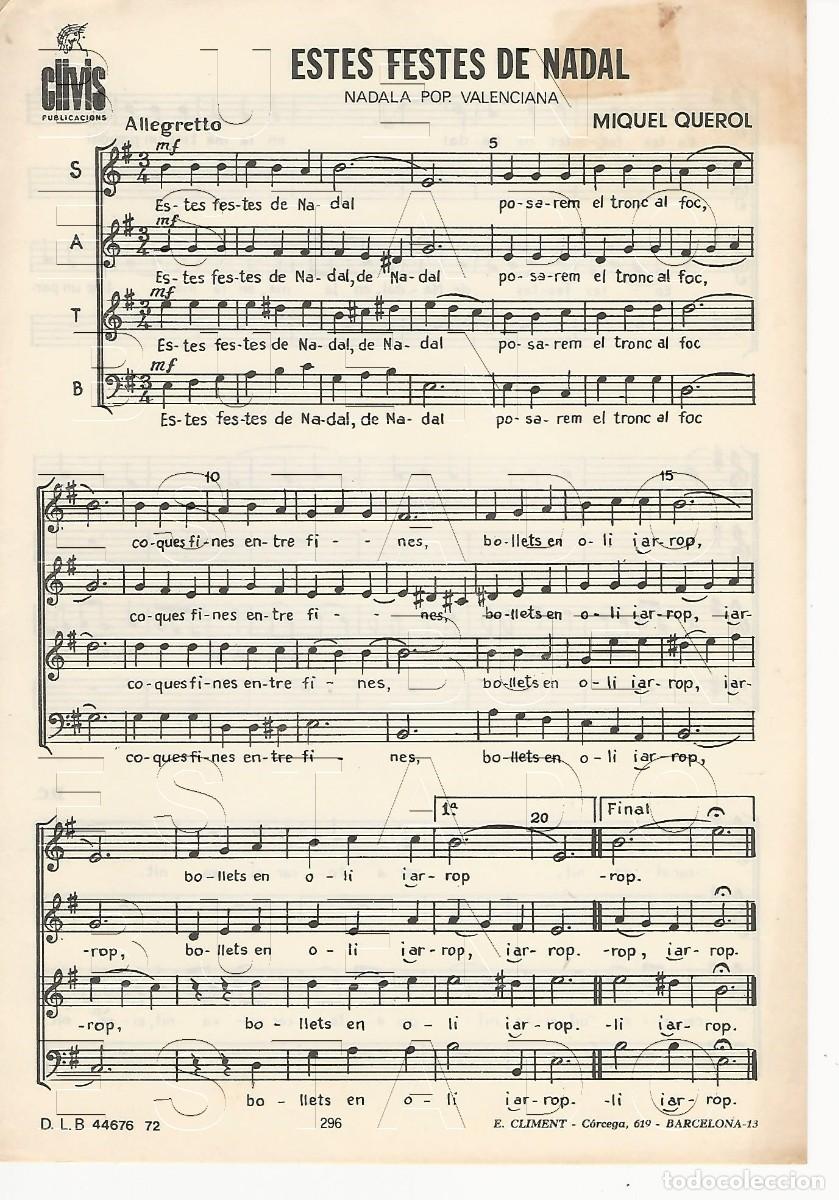 Partituras musicales: MIQUEL QUEROL ESTES FESTES DE NADAL 2PGS PARTITURA U69