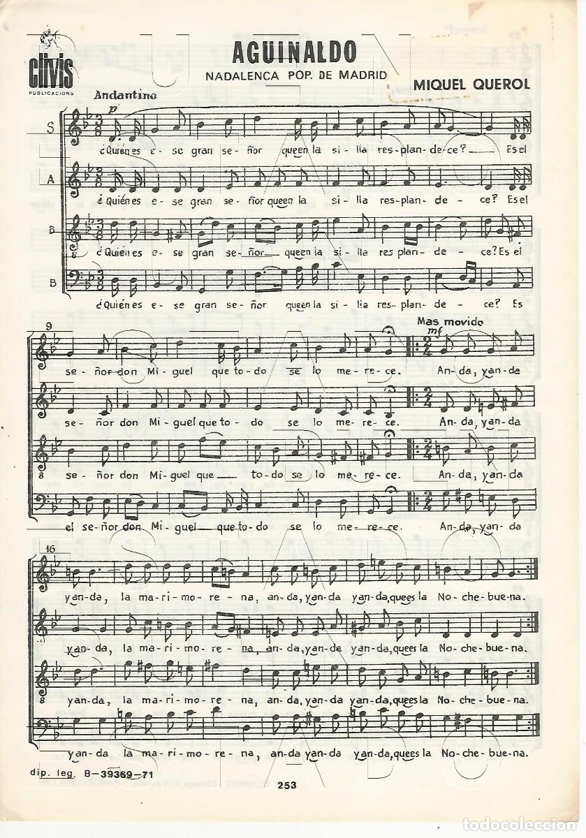 Partituras musicales: MIQUEL QUEROL AGUINALDO VILLANCICO DE MADRID 2PGS PARTITURA U69