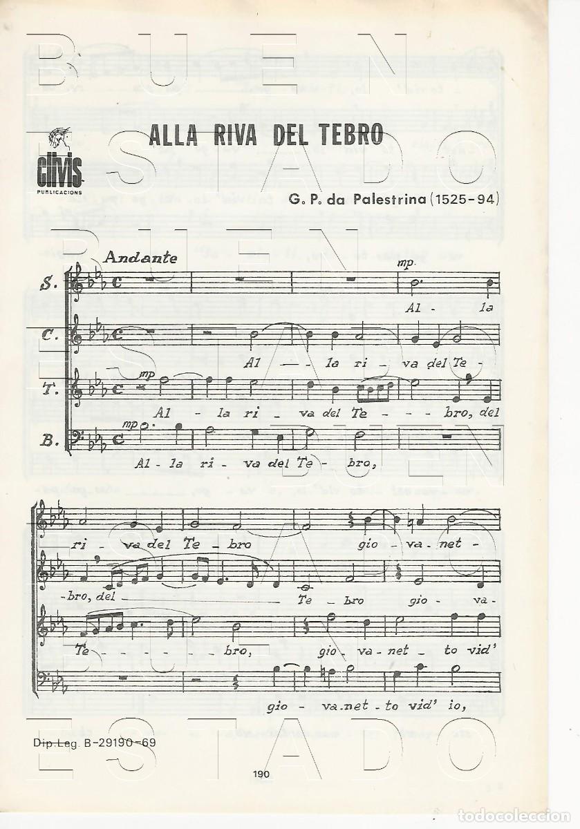 Partituras musicales: ALLA RIVA DEL TEBRO GP DA PALESTRINA 4 PGS PARTITURA U69