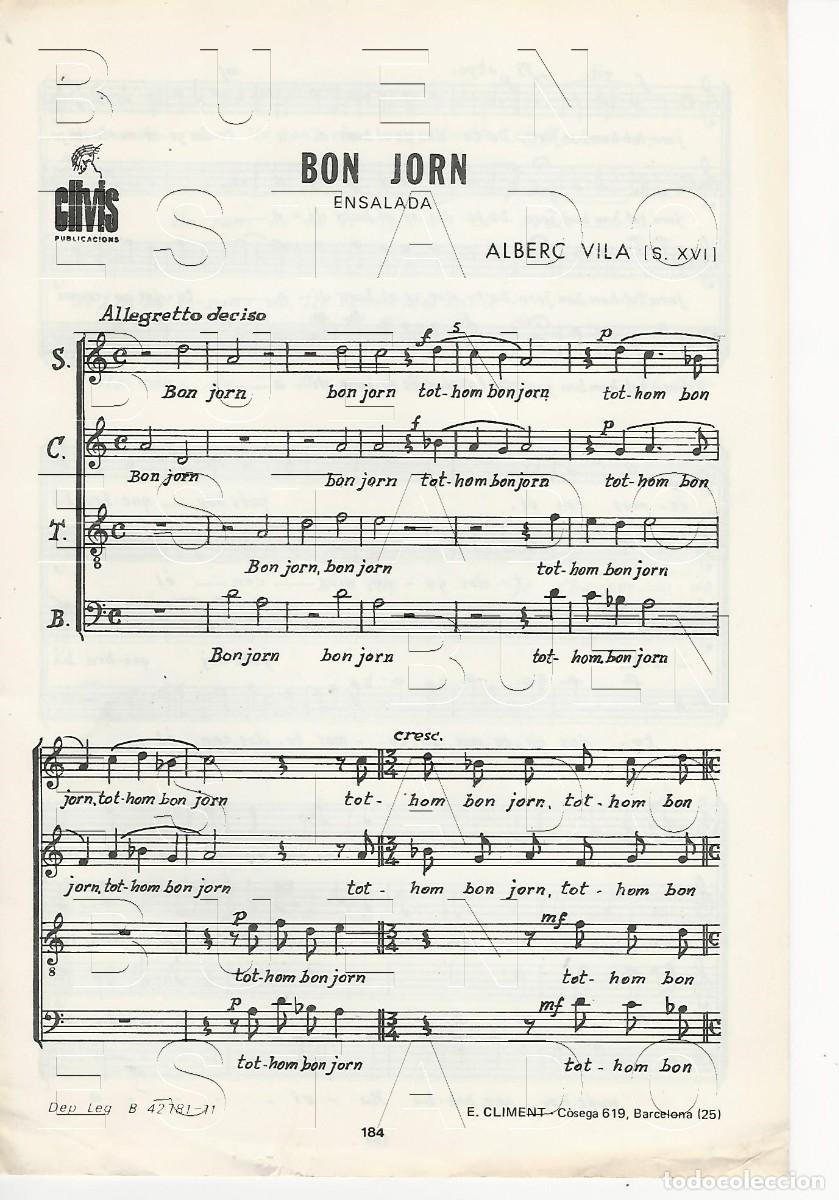 Partituras musicales: ALBERC VILA BON JORN ENSALADA 4 PGS PARTITURA U69