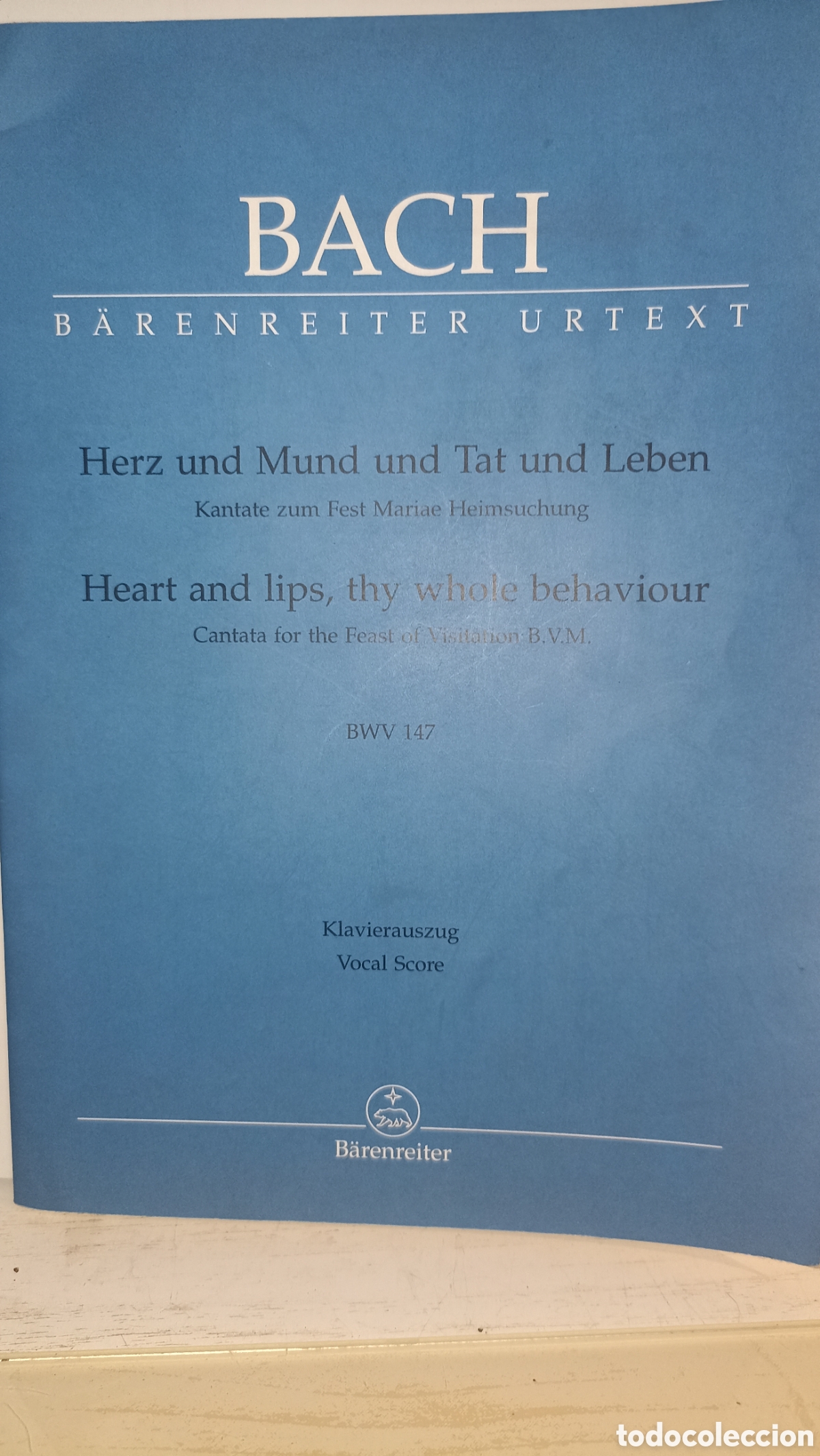 Partituren: Partitura J. S. Bach - Cantata BWV 147 (B&auml;renreiter Urtext) - Canto y Piano