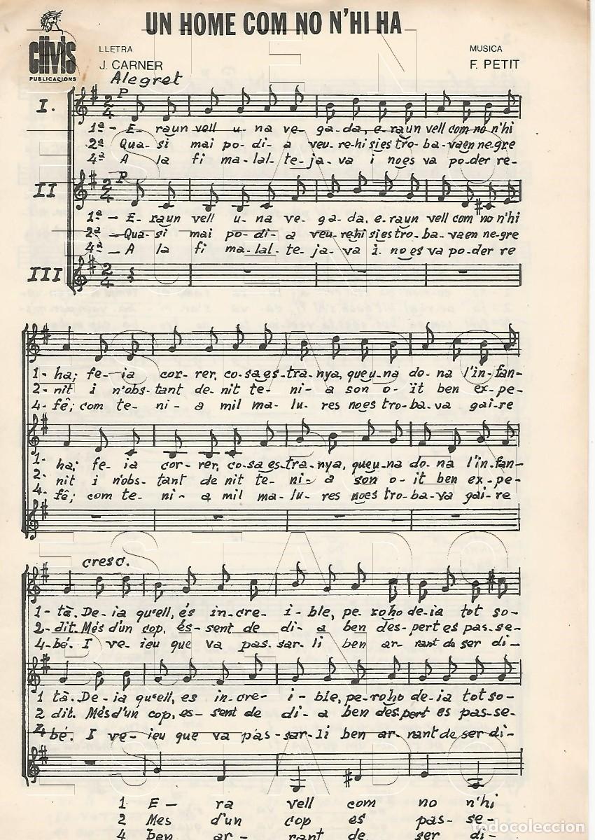 Partituren: F PETIT UN HOME COM NO N'HI HA 4 PGS PARTITURA M57
