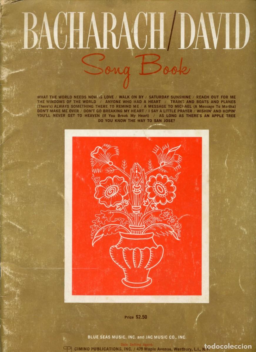 Partituras musicales: BACHARACH / DAVID SONG BOOK. Partituras de sus &eacute;xitos de los a&ntilde;os 60.