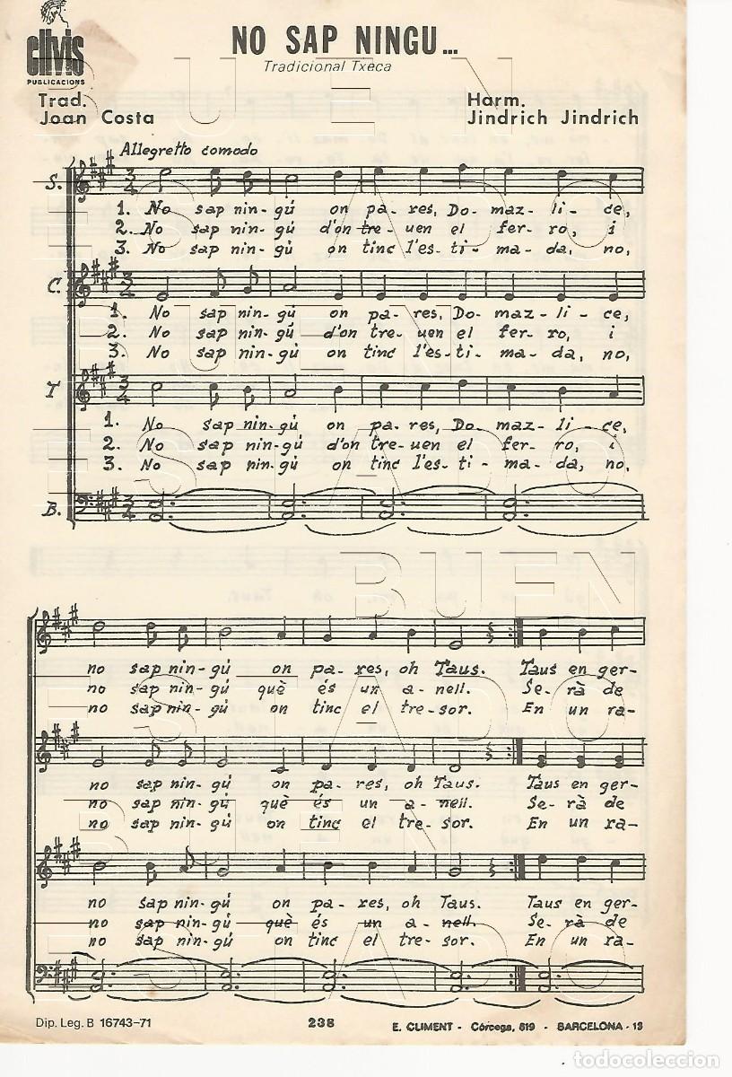 Partituras musicales: JOAN COSTA HARMONICA JINDRICH JINDRICH NO SAP NINGU 2 PGS PARTITURA ANTIGUA W7