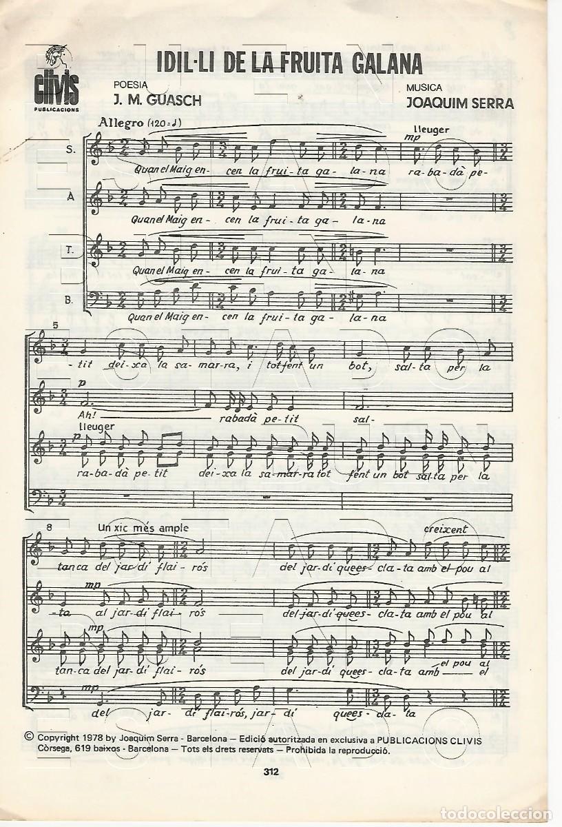 Partituras musicales: JOAQUIM SERRA IDIL LI DE LA FRUITA GALANA JM GUASCH 4 PGS PARTITURA ANTIGUA W7