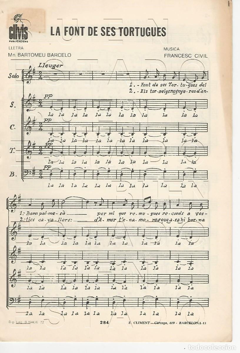 Partituras musicales: BARTOMEU BARCELO FRANCESC CIVIL LA FONT DE SES TORTUGUES 8 PGS PARTITURA ANTIGUA W7