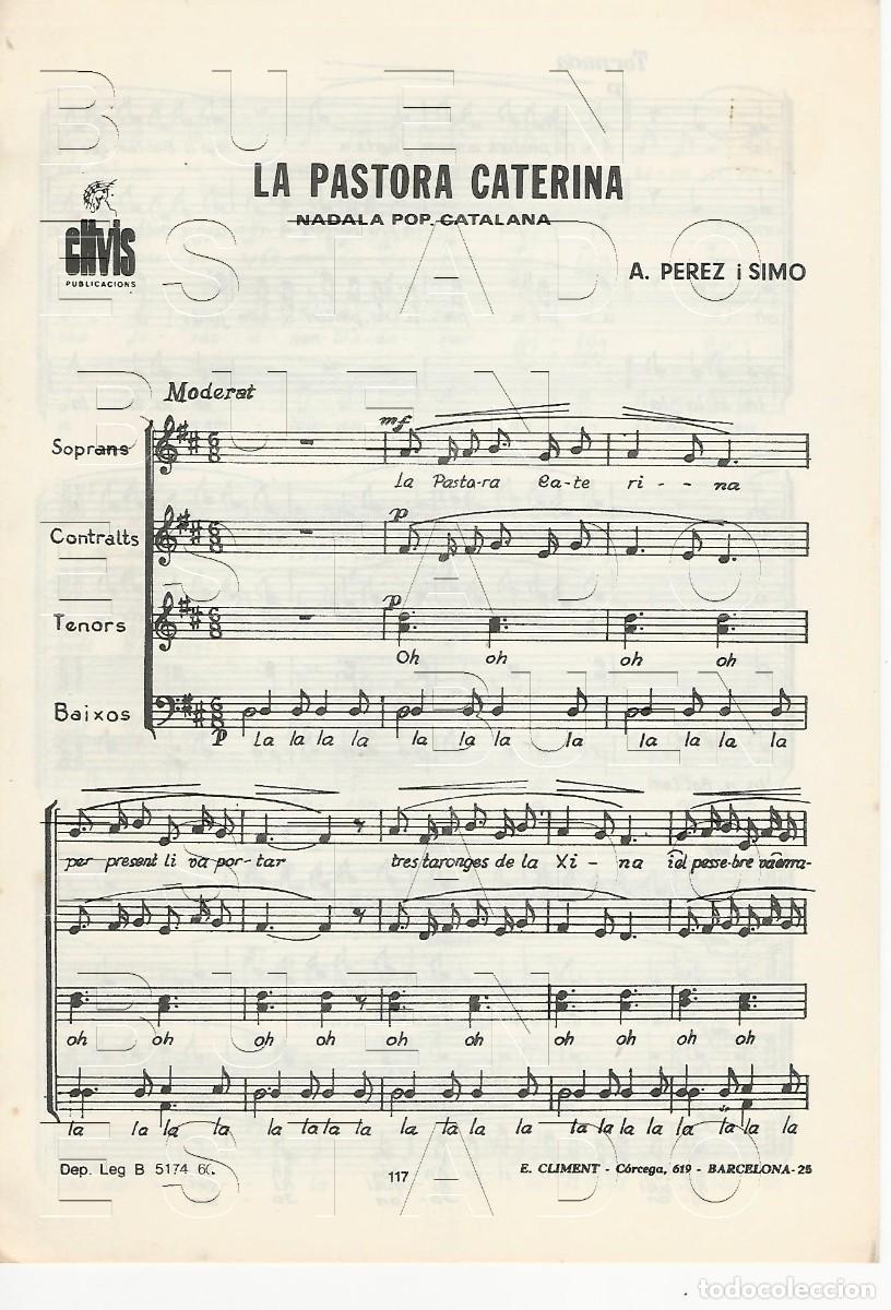 Partituras musicales: A PEREZ SIMO LA PASTORA CATERINA 4 PGS PARTITURA ANTIGUA FAM4