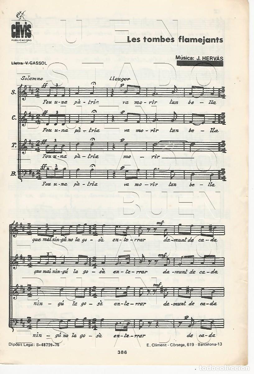 Partituras musicales: J HERVAS V GASSOL LES TOMBES FLAMEJANTS 4 PGS PARTITURA ANTIGUA FAM4