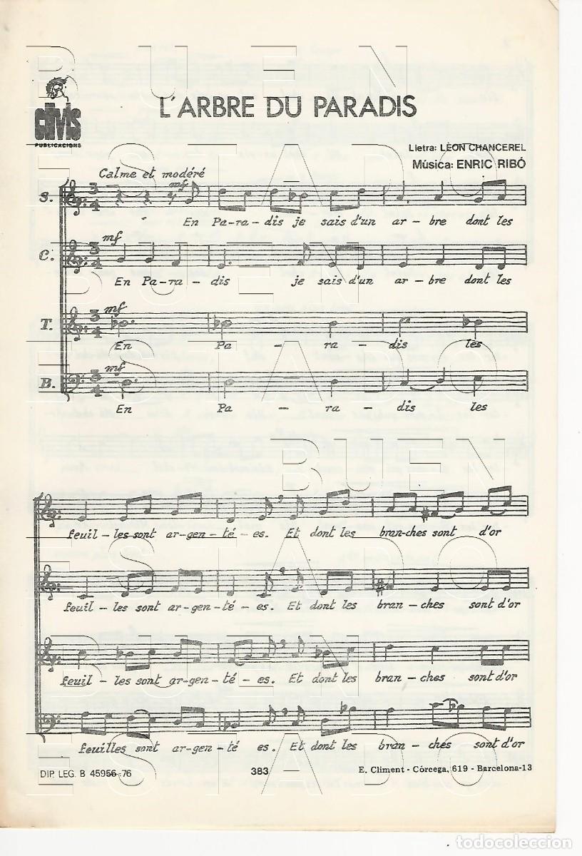 Partituras musicales: L'ARBRE DU PARADIS ENRIC RIBO LEON CHANCEREL 4 PGS PARTITURA ANTIGUA FAM4