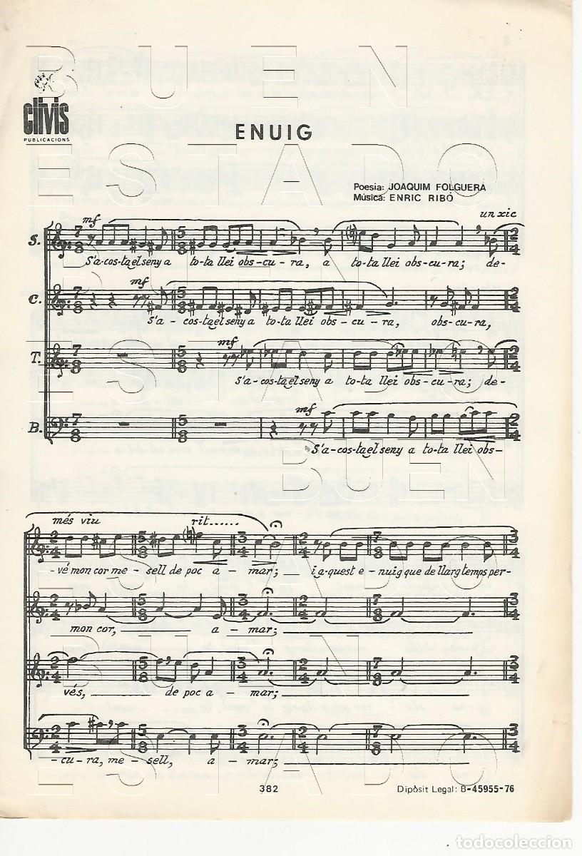 Partituras musicales: JOAQUIM FOLGUERA ENRIC RIBO ENUIG 4 PGS PARTITURA ANTIGUA FAM4