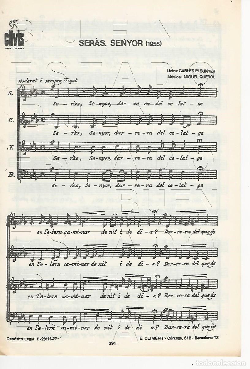 Partituras musicales: CARLES PI SUNYER MIQUEL QUEROL SERAS SENYOR 4 PGS PARTITURA ANTIGUA FAM4