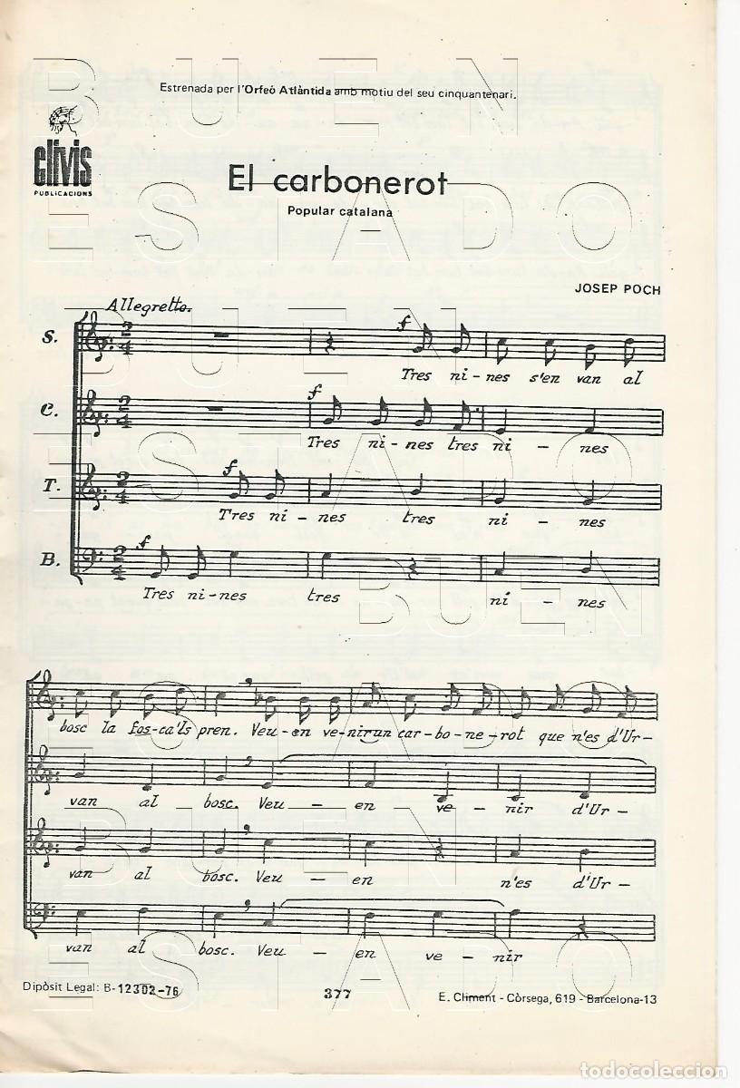 Partituras musicales: JOSEP POCH EL CARBONEROT 8 PGS PARTITURA ANTIGUA FAM4