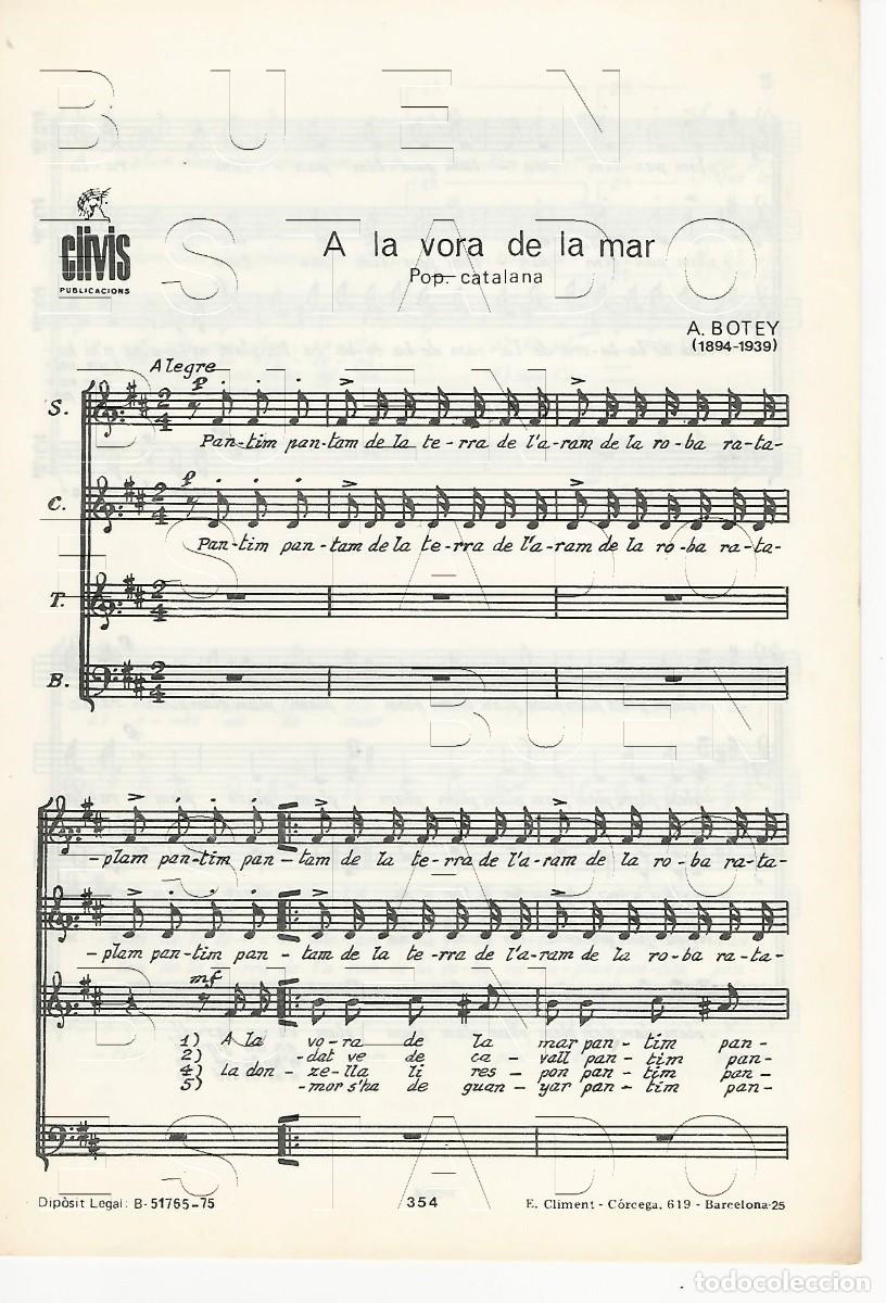 Partituras musicales: A BOTEY A LA VORA DE LA MAR 4 PGS PARTITURA ANTIGUA U20