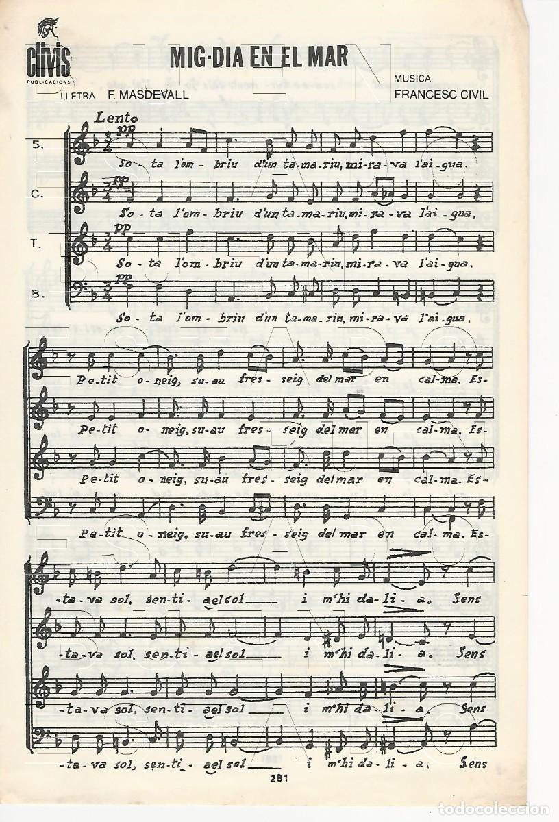 Partituras musicales: FRANCESC CIVIL F MASDEVALL MIG DIA EN EL MAR 4 PGS PARTITURA ANTIGUA U20