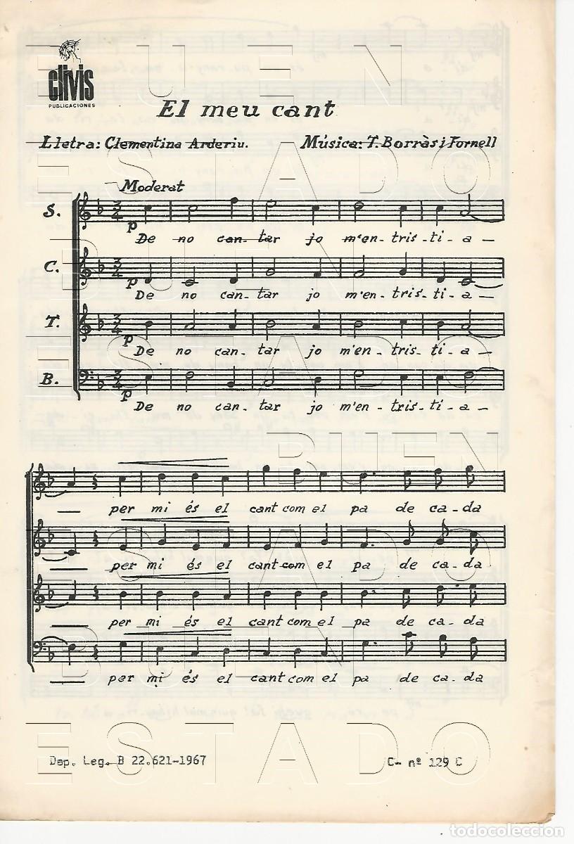 Partituras musicales: CLEMENTINA ARDERIU T BORRAS I TORNELL EL MEU CANT 4 PGS PARTITURA ANTIGUA U20