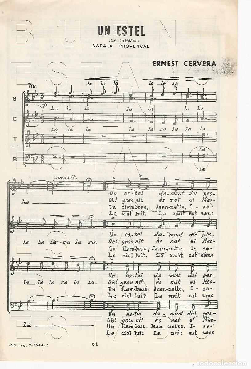 Partituras musicales: ERNEST CERVERA UN ESTEL 4 PGS PARTITURA ANTIGUA U20