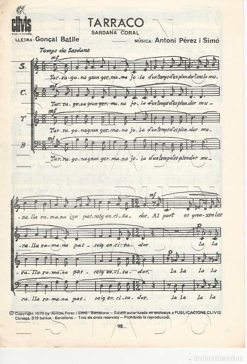 Partituras musicales: GON&Ccedil;AL BATLLE ANTONI PEREZ SIMO TARRACO 8 PGS PARTITURA ANTIGUA U20
