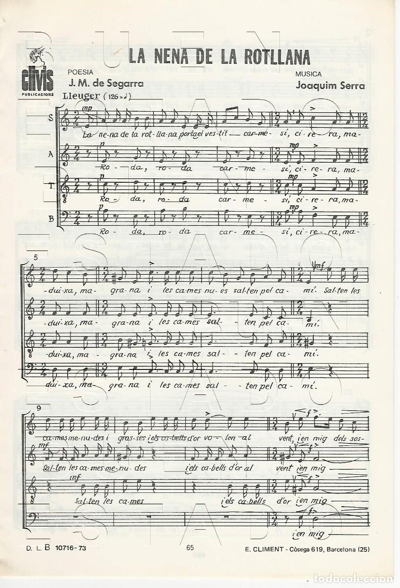 Partituras musicales: LQ NENA DE LA ROTLLANA JOAQUIM SERRA J M DE SEGARRA 8 PGS PARTITURA ANTIGUA U20