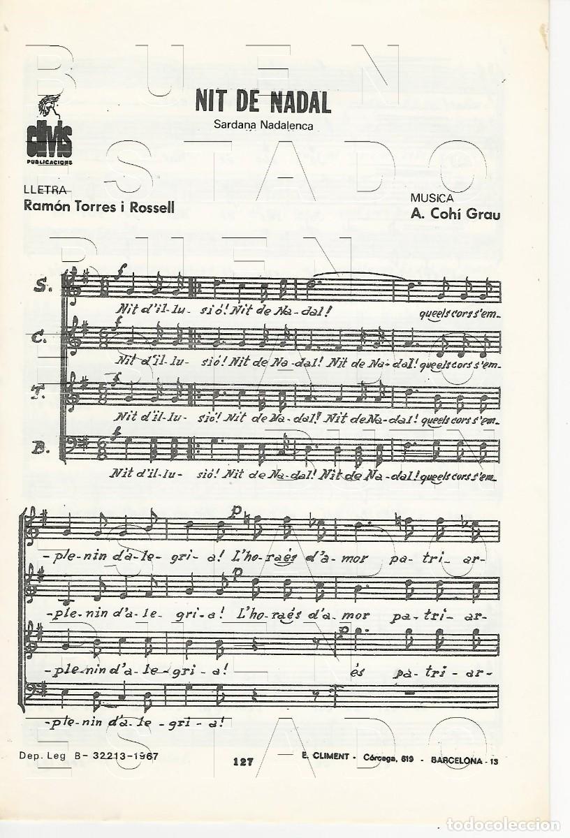 Partituras musicales: A COHI GRAU RAMON TORRES I ROSSELL NIT DE NADAL 8 PGS PARTITURA ANTIGUA U20