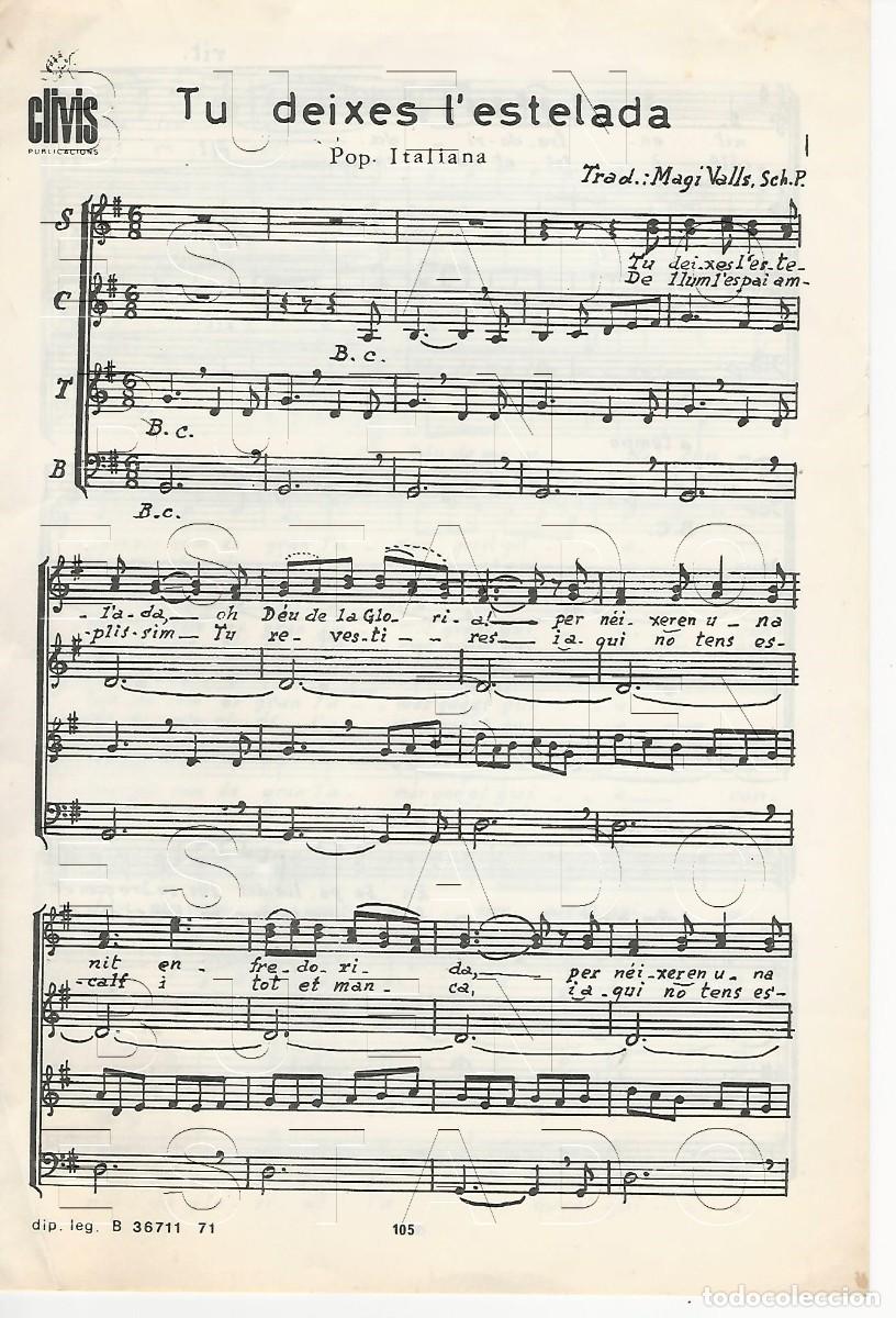 Partituras musicales: MAGI VALL TU DEIXES L'ESTELADA 4 PGS PARTITURA ANTIGUA U28