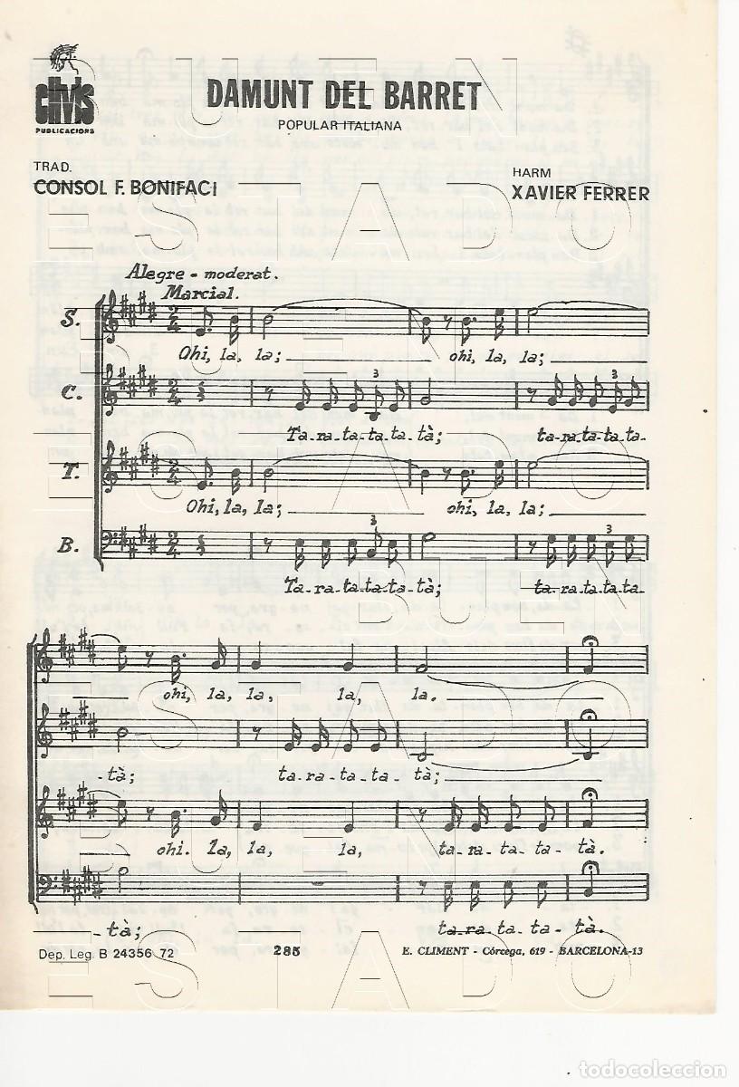 Partituras musicales: CONSOL F BONIFACI XAVIER FERRER HARMONICA DAMUNT DEL BARRET 4 PGS PARTITURA ANTIGUA U28