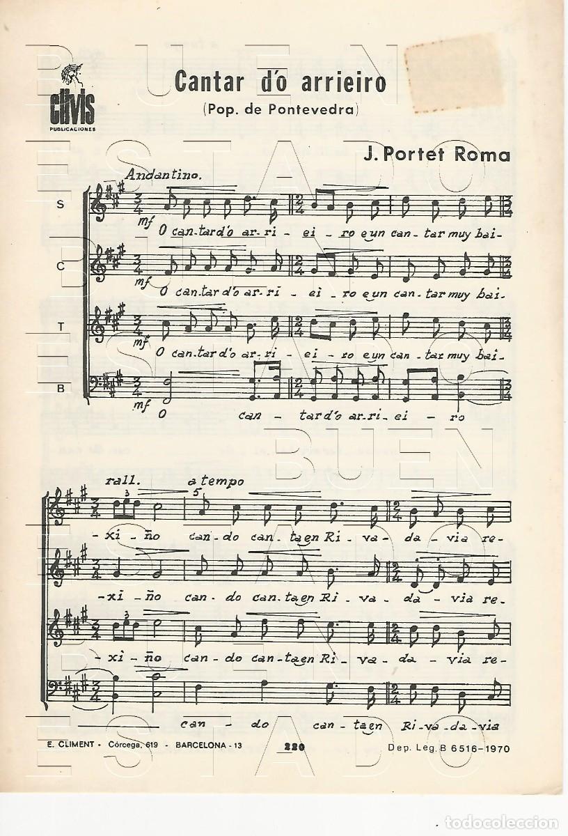 Partituras musicales: J PORTET ROMA CANTAR D'O ARRIEIRO POPULAR D EPONTEVEDRA 4 PGS PARTITURA ANTIGUA U28