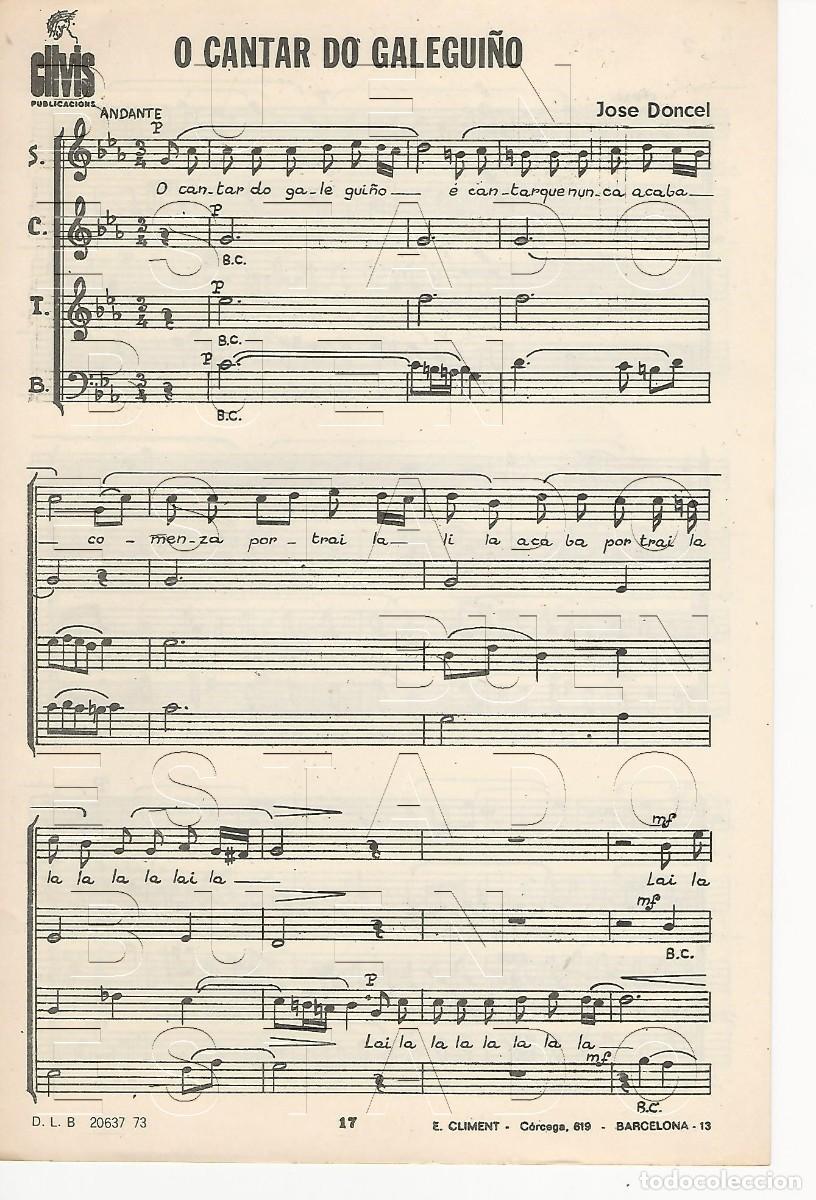 Partituras musicales: JOSE DONCEL O CANTAR DO GALEGUI&Ntilde;O 4 PGS PARTITURA ANTIGUA U28
