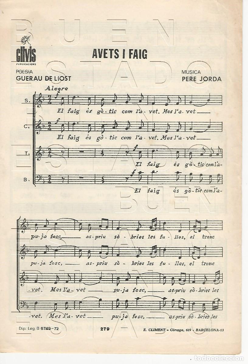 Partituras musicales: GERAU DE LIOST PERE JORDA AVETS I FAIG 4 PGS PARTITURA ANTIGUA U28