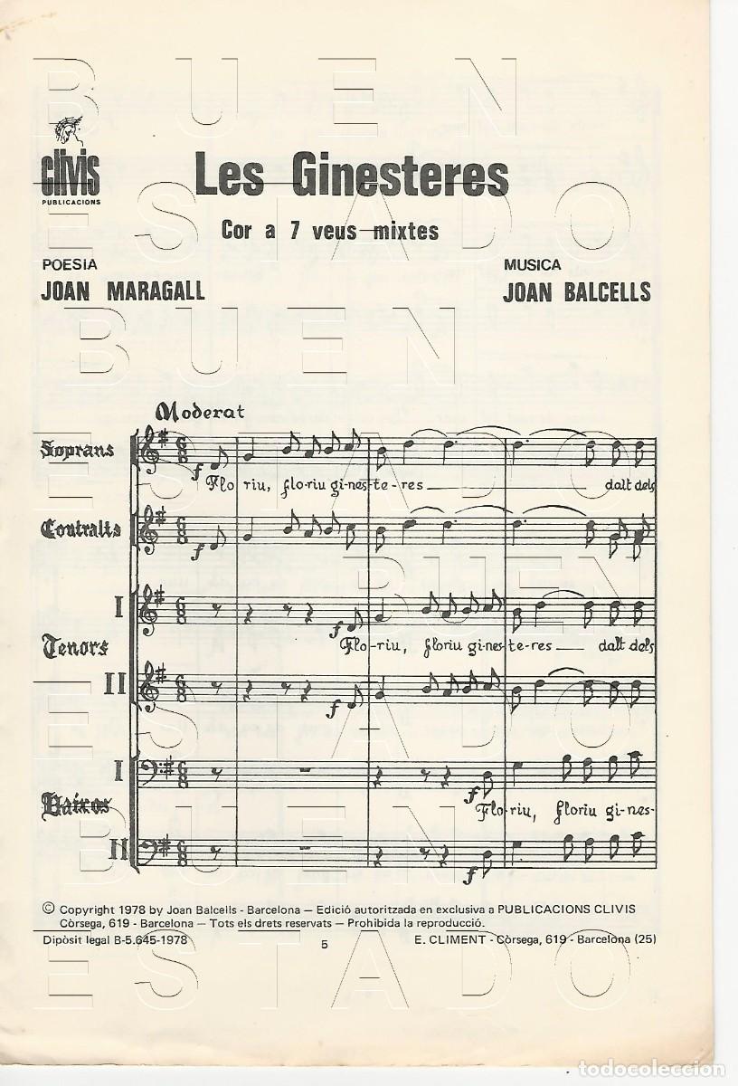 Partituras musicales: JOAN BALCELLS JOAN MARAGALL LES GINESTERES 8 PGS PARTITURA ANTIGUA U28
