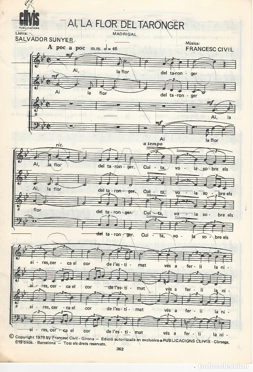Partituras musicales: FRANCESC CIVIL SALVADOR SUNYER A LA FLOR DEL TARONGER 8 PGS PARTITURA ANTIGUA U28