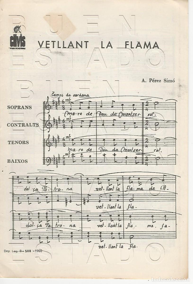 Partiture musicali: A PEREZ SIMO VETLLANT LA FLAMA 8 PGS PARTITURA ANTIGUA U28