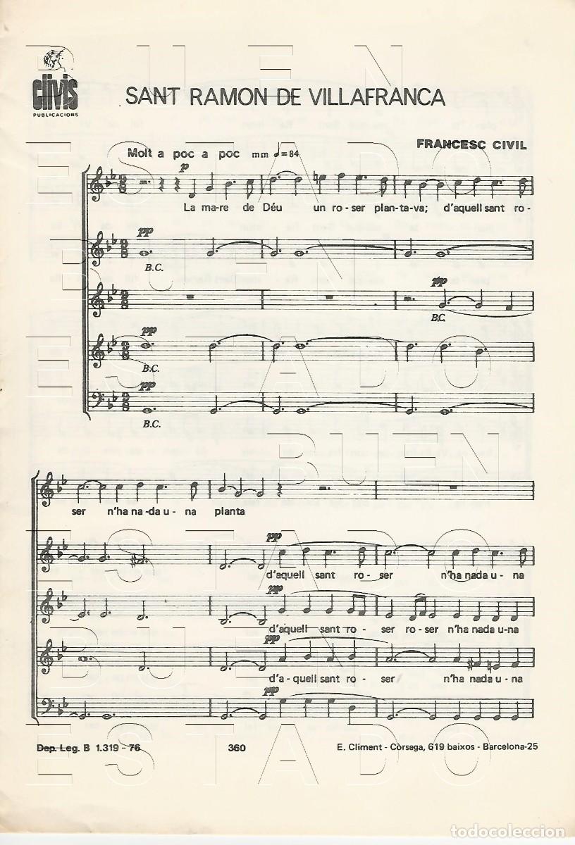 Partituras musicales: FRANCESC CIVIL SANT RAMON DE VILAFRANCA 12 PGS PARTITURA ANTIGUA U28